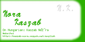 nora kaszab business card